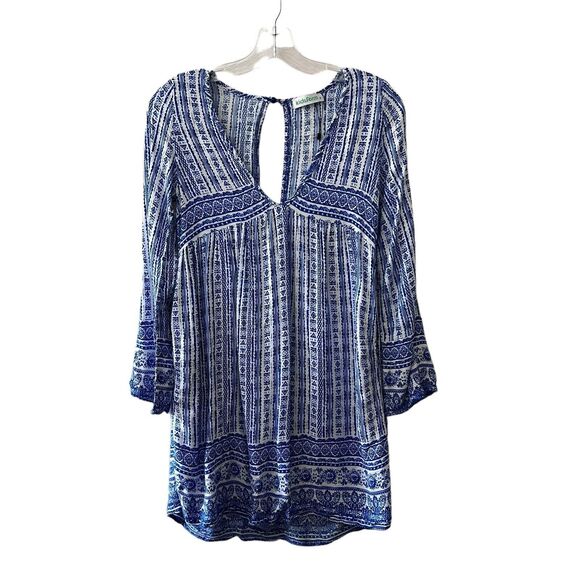 NWOT KIDSFORM Women Boho Mini Dress Floral Printed Deep V-Neck Bohemian Small - Picture 1 of 8